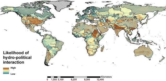 Carte du monde montrant les régions où le manque d'eau pourrait causer des conflits. Carte du monde montrant les régions où le manque d'eau pourrait causer des conflits.