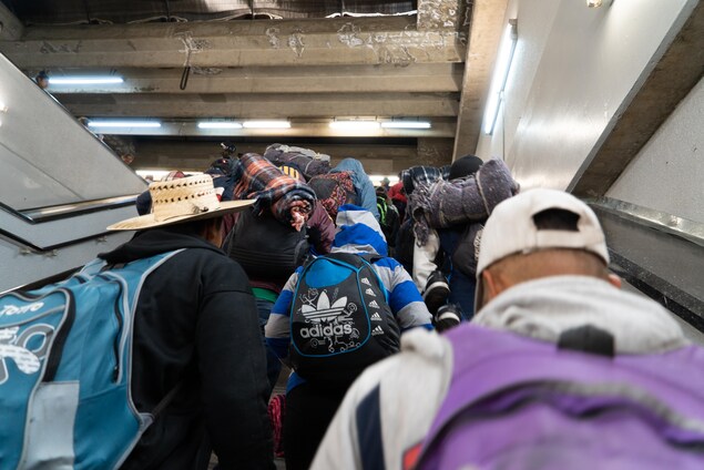 De dos, des migrants. De dos, des migrants.