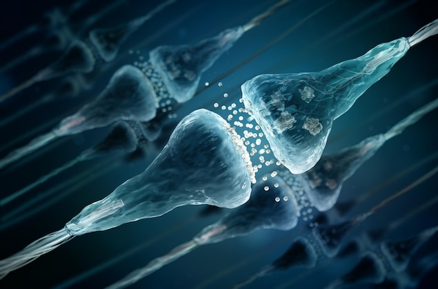 Illustration montrant les neurones et leurs synapses. Illustration montrant les neurones et leurs synapses.