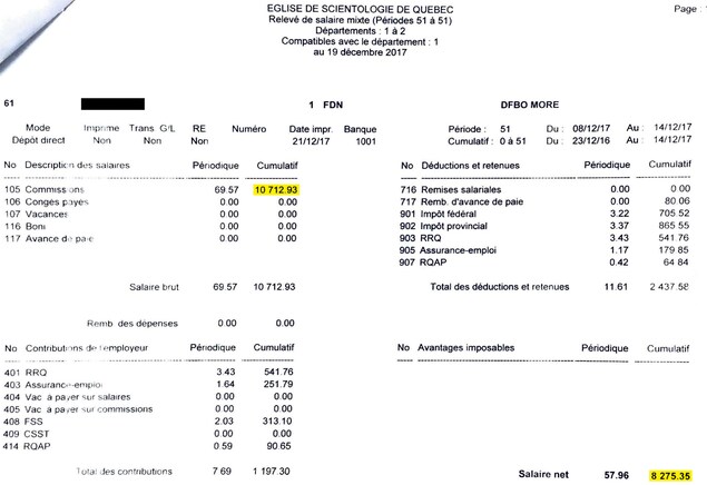 On voit sur le relevé de paye que le travailleur a gagné 10 700 $ pour une année On voit sur le relevé de paye que le travailleur a gagné 10 700 $ pour une année