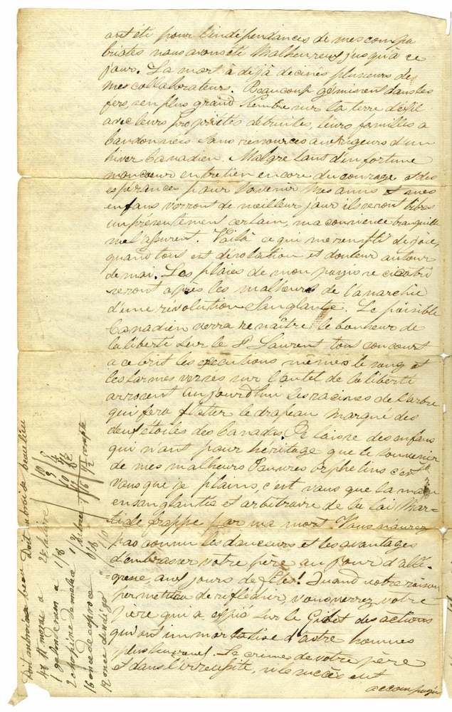 Le fils de Lambert Richard s'est servi de la marge du document pour prendre des notes, ce qui a permis à la BAnQ de déterminer l'âge du document. 