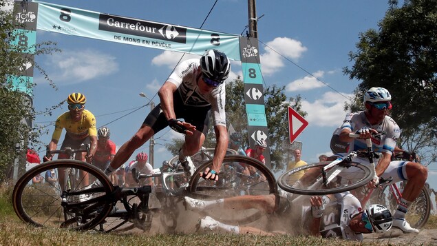 Accrochage lors de la 12e étape du Tour de France Accrochage lors de la 12e étape du Tour de France