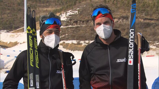 Brian McKeever et Russell Kennedy en entrevue après leur victoire è l'épreuve du sprint