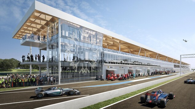 L'entrée des puits du nouveau complexe du circuit Gilles-Villeneuve L'entrée des puits du nouveau complexe du circuit Gilles-Villeneuve