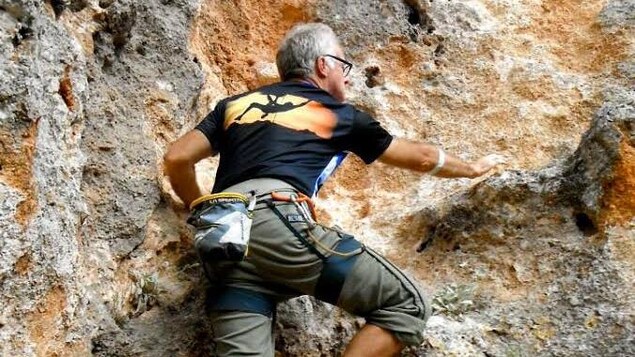 Normand Hébert lors d'un voyage d'escalade en Turquie en 2014.