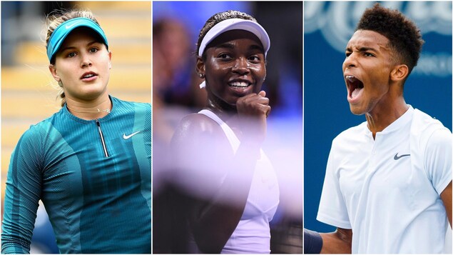 Eugenie Bouchard, Françoise Abanda et Félix Auger-Aliassime