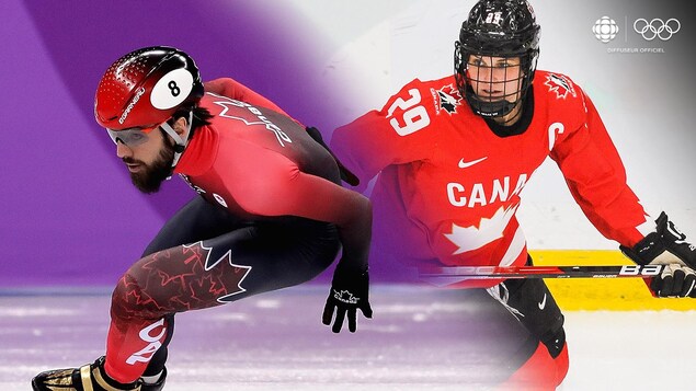 Montage d'un patineur de vitesse et d'une joueuse de hockey