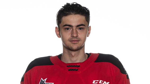 Jacob LeBlanc dans l'uniforme des Voltigeurs de Drummondville
