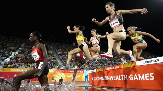 Geneviève Lalonde en action aux Jeux du Commonwealth.
