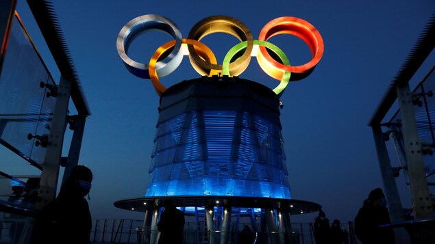 奥运五环标志。