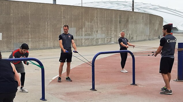 Les judokas de l'équipe nationale à leur premier entraînement à l'extérieur depuis le confinement