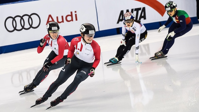 Kim Boutin et Marianne St-Gelais jubilent après avoir terminé respectivement 1re et 2e du 1000 m de la Coupe du monde de Shanghai. Kim Boutin et Marianne St-Gelais jubilent après avoir terminé respectivement 1re et 2e du 1000 m de la Coupe du monde de Shanghai.