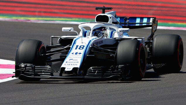 Lance Stroll négocie un virage du circuit Paul-Ricard. Lance Stroll négocie un virage du circuit Paul-Ricard.