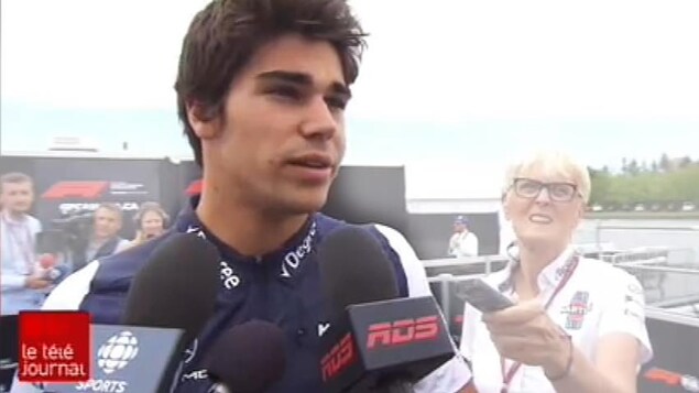 Lance Stroll répond aux questions des journalistes à Montréal. Lance Stroll répond aux questions des journalistes à Montréal.