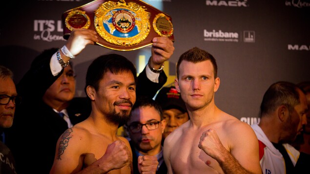 Les boxueurs Manny Pacquiao (gauche) et Jeff Horn (droite) Les boxueurs Manny Pacquiao (gauche) et Jeff Horn (droite)