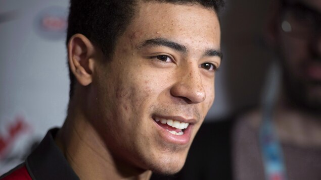 Mathieu Joseph le 3 janvier 2017 à Montréal, au Championnat du monde de hockey junior Mathieu Joseph le 3 janvier 2017 à Montréal, au Championnat du monde de hockey junior