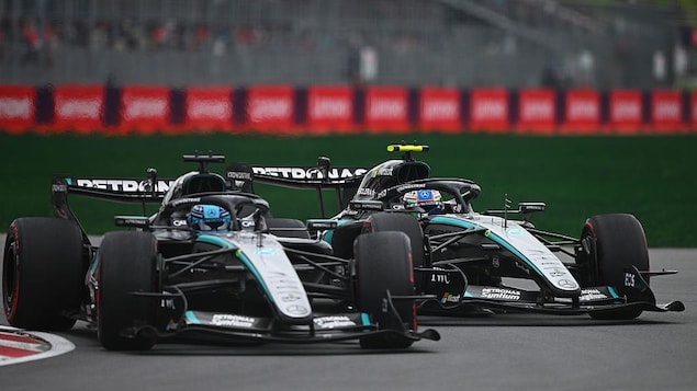 George Russell et Kimi Antonelli sont premier et deuxième pendant le Grand Prix du Canada. 
