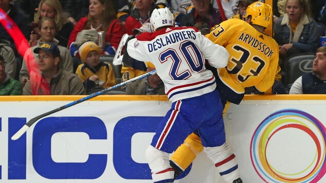 Nicolas Deslauriers (gauche) et Viktor Arvidsson (droite) Nicolas Deslauriers (gauche) et Viktor Arvidsson (droite)