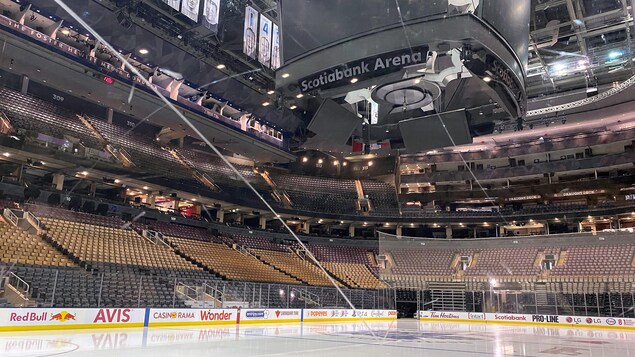 L'amphithéâtre est vide depuis que la LNH a suspendu ses activités le 12 mars 2020.