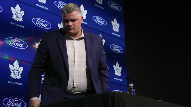 After being eliminated in seven games in the Stanley Cup playoffs, the Toronto Maple Leafs have fired head coach Sheldon Keefe. (Chris Young/The Canadian Press)