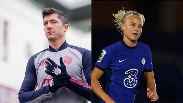 FIFA year-end favorites Robert Lewandowski and Pernille Harder