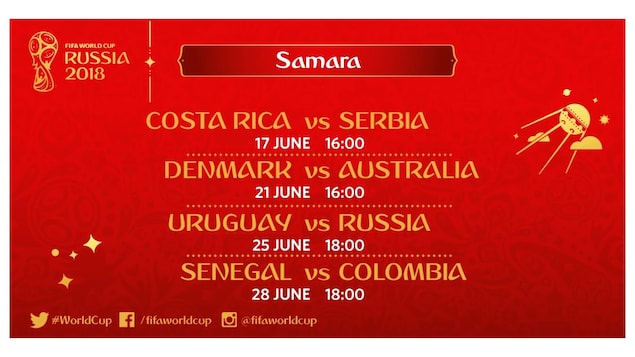 Les matchs de poule présentés au stade de Samara Les matchs de poule présentés au stade de Samara