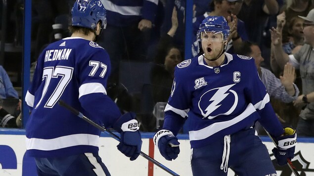 Victor Hedman et Steven Stamkos Victor Hedman et Steven Stamkos
