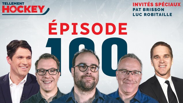 Les visages de Pat Brisson, Alexandre Gascon, Alexandre Coupal, Martin Leclerc et Luc Robitaille