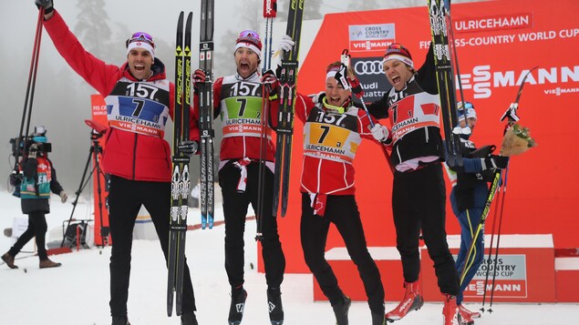 Len Valjas, Alex Harvey, Knute Johnsgaard et Devon Kershaw Len Valjas, Alex Harvey, Knute Johnsgaard et Devon Kershaw