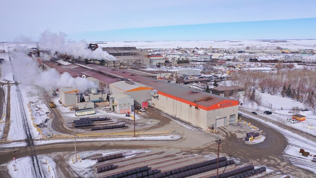 L'aciérie Evraz à Regina, en Saskatchewan, en février 2022.