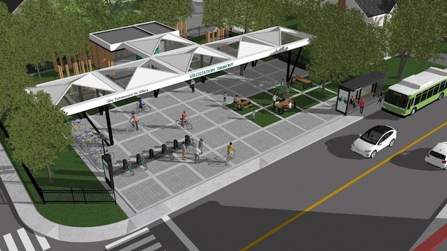 Illustration du projet de station vélo.