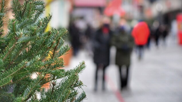 Un marché de Noël.