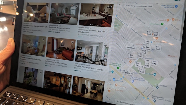 Un ordinateur avec Airbnb.