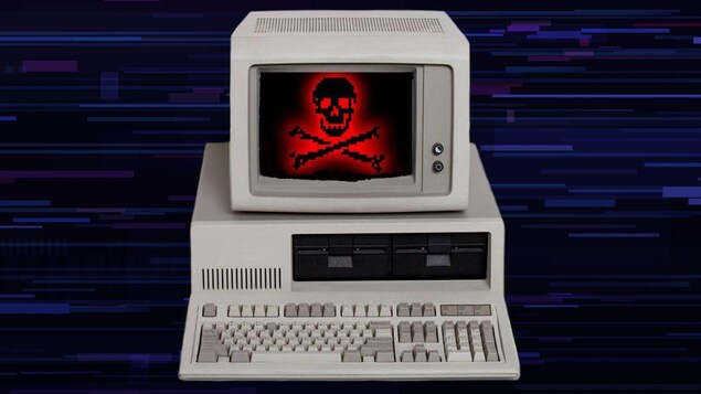 Ordinateur atteint d'un virus.