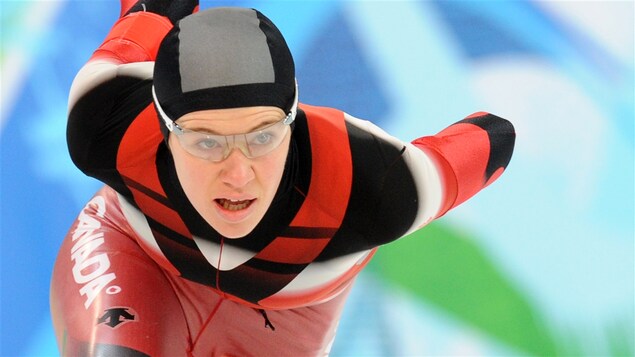Clara Hughes en compétition aux Jeux olympiques de Vancouver