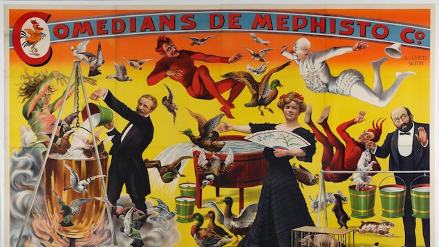 Des magiciens démontrent leur savoir faire, sur une affiche datant de 1905. 