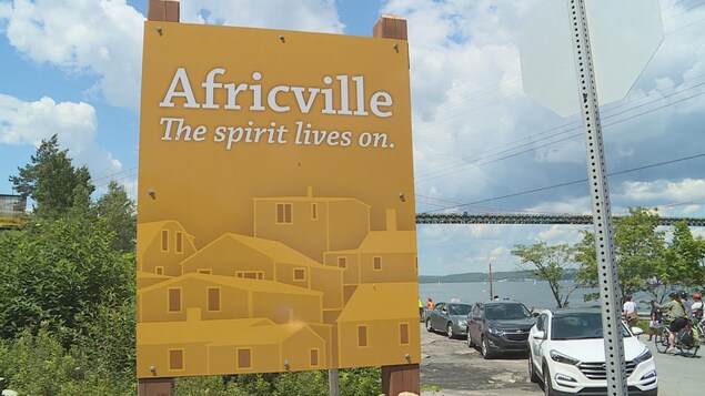 Affiche à l'entrée du quartier d'Africville.