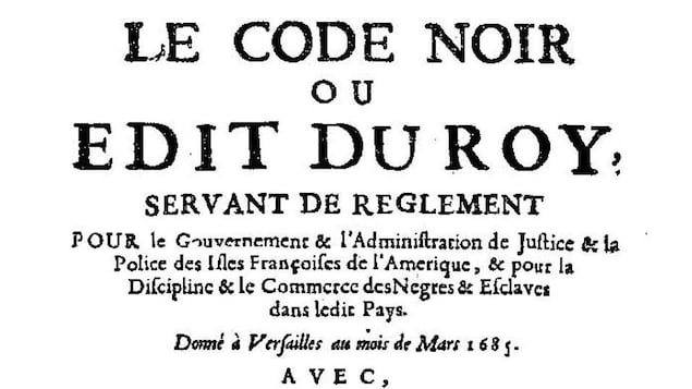 La page couverture du Code noir de 1685.