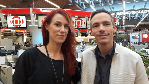 Annie Briand et Jean-François Packwood à Radio-Canada, Vancouver.