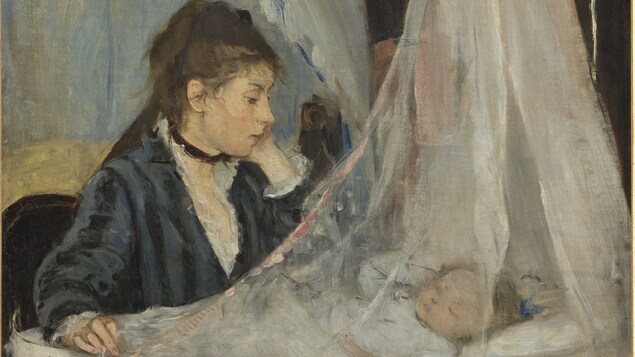 Berthe Morisot, Le Berceau, 1872. Huile sur toile, 56 x 46 cm.
Musée d’Orsay, acquis par le Louvre (1930). On y voit une femme veillant sur son enfant qui est couché dans son berceau. Berthe Morisot, Le Berceau, 1872. Huile sur toile, 56 x 46 cm.
Musée d’Orsay, acquis par le Louvre (1930). On y voit une femme veillant sur son enfant qui est couché dans son berceau.