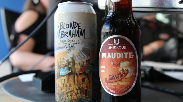 La Blonde d'Abraham, la bière officielle de la fête nationale à Québec et la Maudite d'Unibroue.
