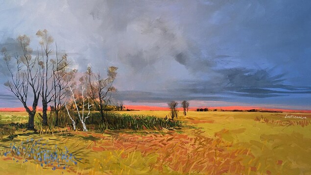 Une toile du peintre Roger LaFrenière (MB).