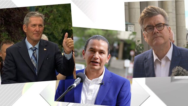 trois hommes sont représentés dans un collage de photos. 