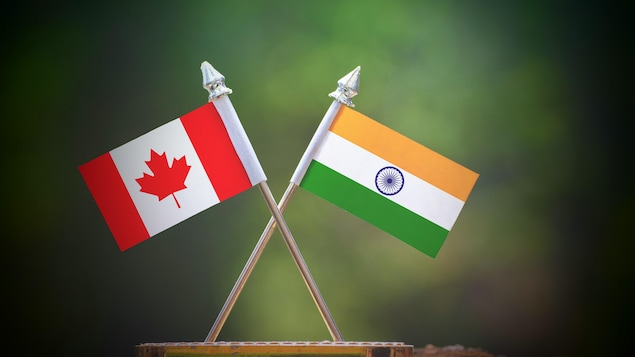 Les drapeaux du Canada et de l'Inde.