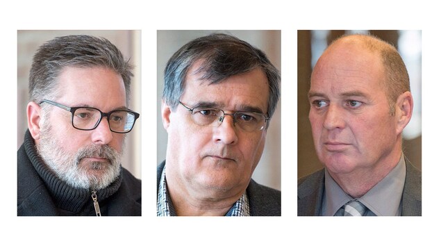 Les trois accusés du procès de la tragédie de Lac-Mégantic : Jean Demaître, Richard Labrie et Thomas Harding.