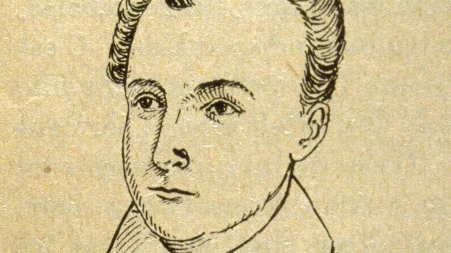 Portrait dessiné de l'auteur Philippe Aubert de Gaspé fils.
