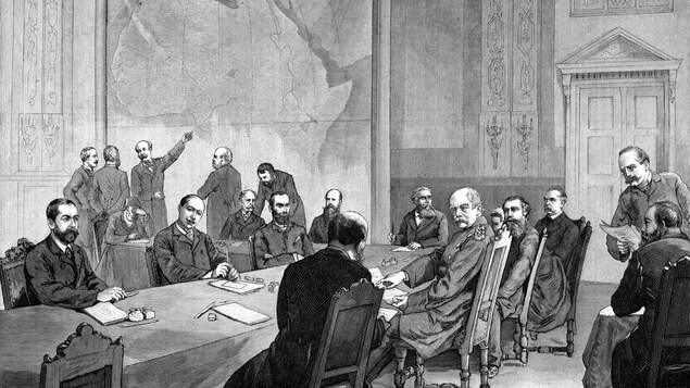 Une illustration de la conférence de Berlin de 1884-1885.
