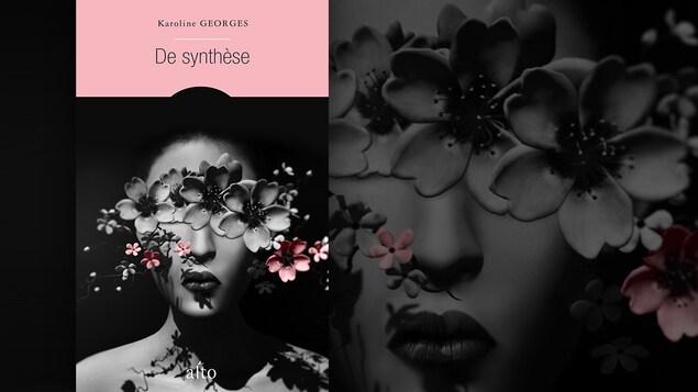 La couverture du livre « De synthèse » de Karoline George : le visage d'un avatar numérique féminin caché en partie par des fleurs. La couverture du livre « De synthèse » de Karoline George : le visage d'un avatar numérique féminin caché en partie par des fleurs.