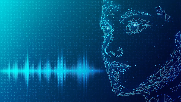 Représentation d'un humain numérique émettant un signal vocal.
