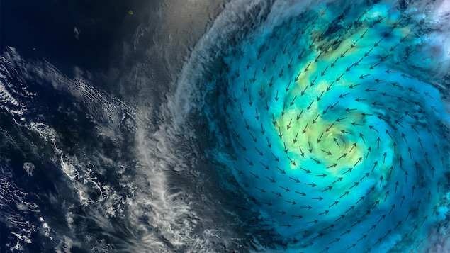 Image satellite d'un système météo.